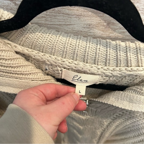 Elan Everest Sweater with  a zipper collar and made in our cozy, soft knit - Picture 3 of 6